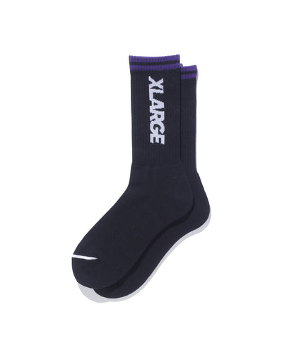 CONTRAST STRIPED STANDARD LOGO SOCKS