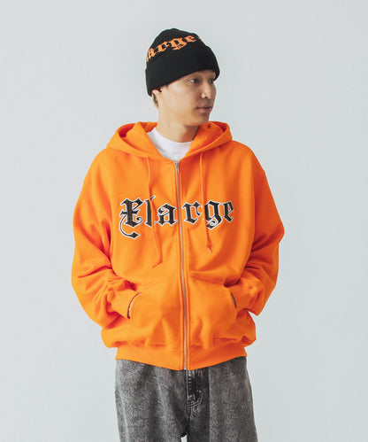 PATCHED LOGO ZIP UP HOODIE SWEATSHIRT