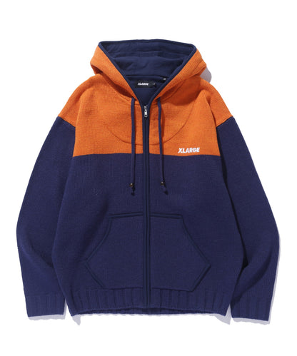 ZIP UP HOODED KNIT