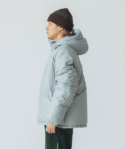 QUILTING LOGO HOODED PUFFER JACKET