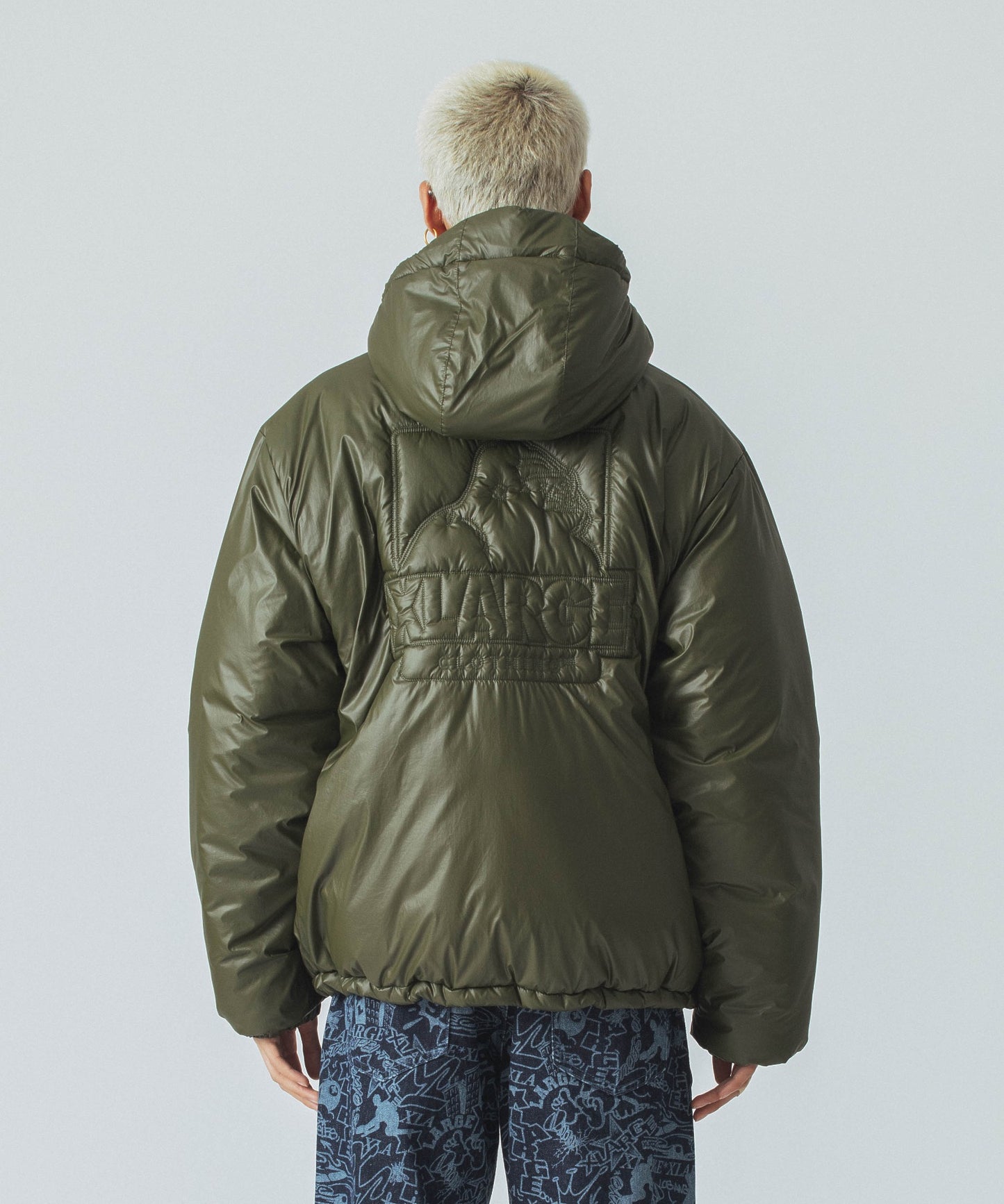 QUILTING LOGO HOODED PUFFER JACKET