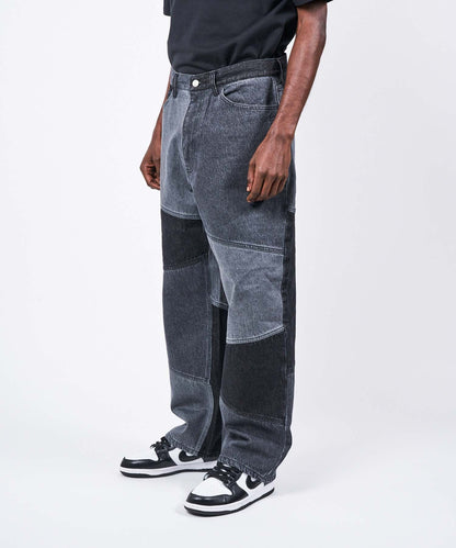 PANELED WORK DENIM PANTS