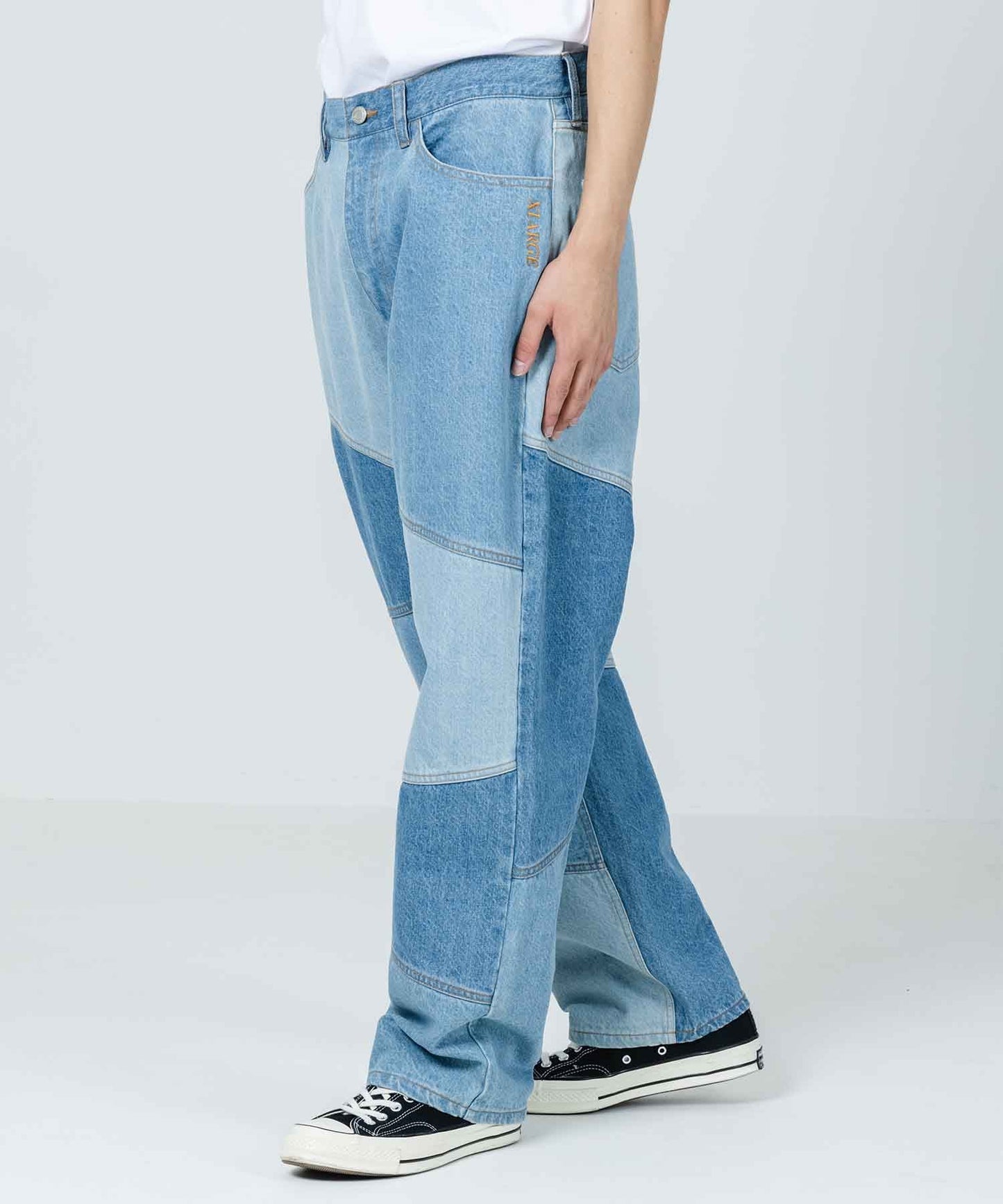 PANELED WORK DENIM PANTS