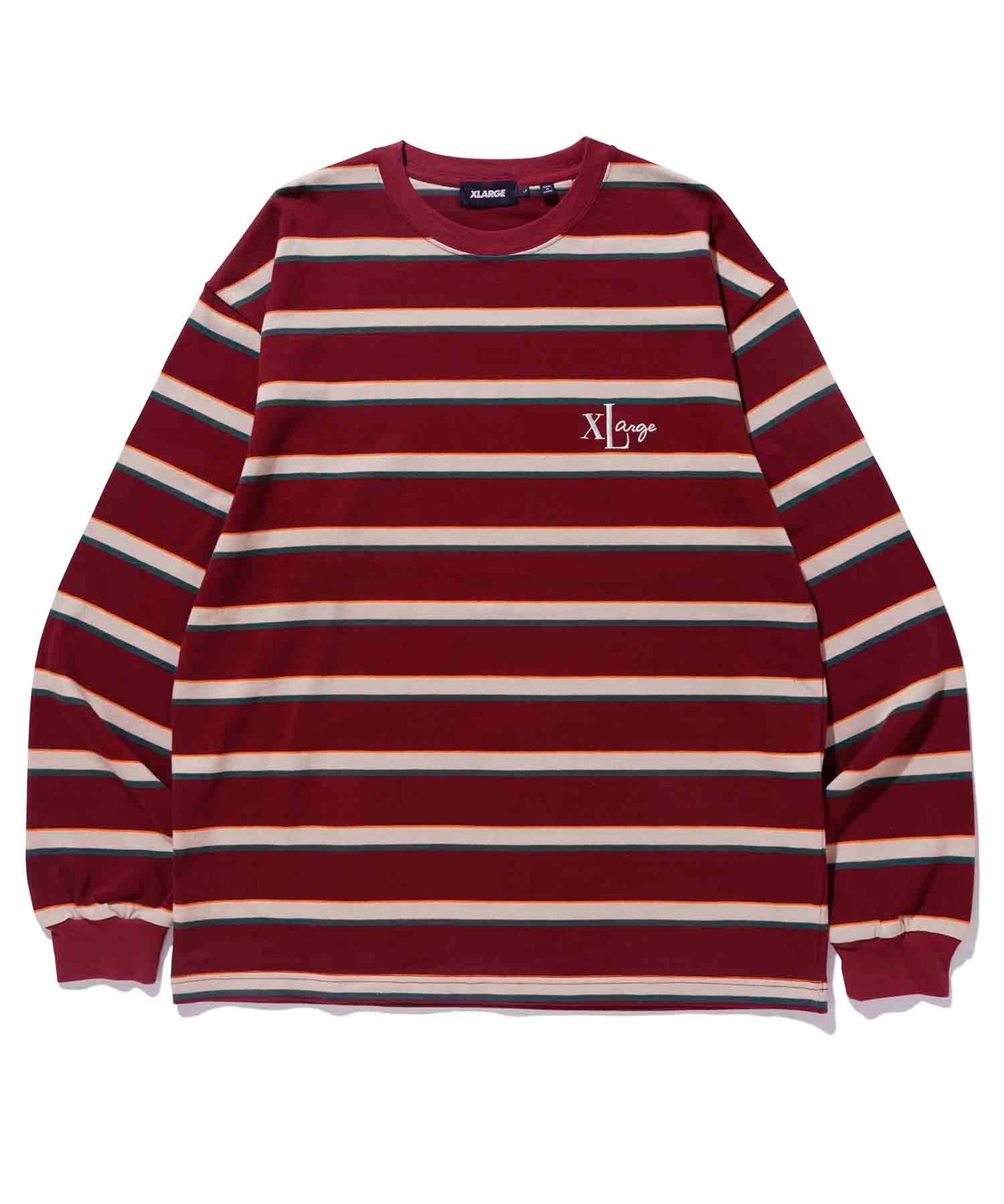 EMBROIDERED STRIPED L/S TEE