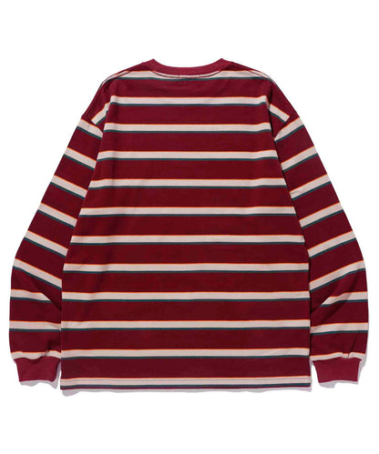 EMBROIDERED STRIPED L/S TEE