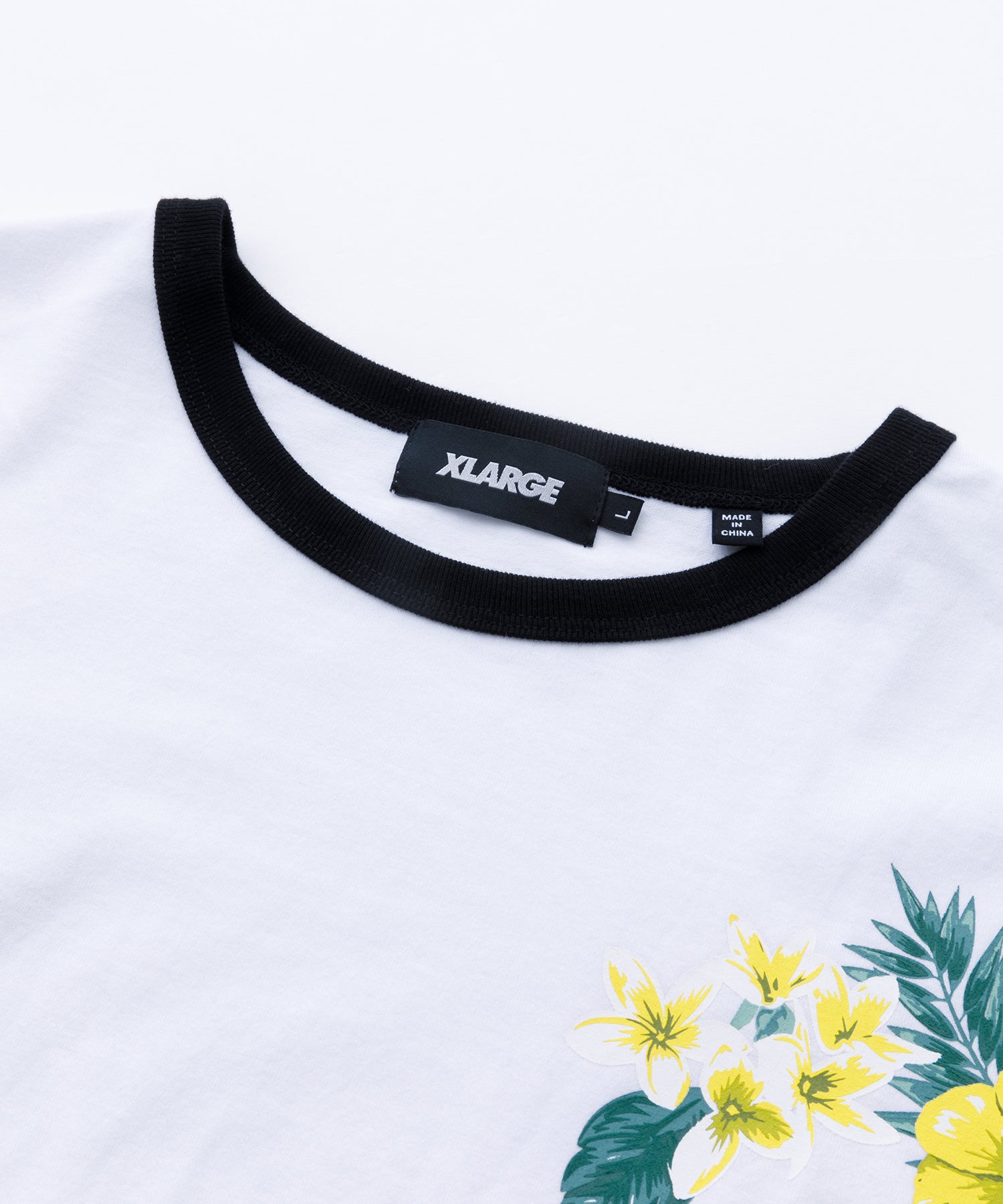 S/S FLORAL PRINT RINGER TEE T-SHIRT XLARGE  