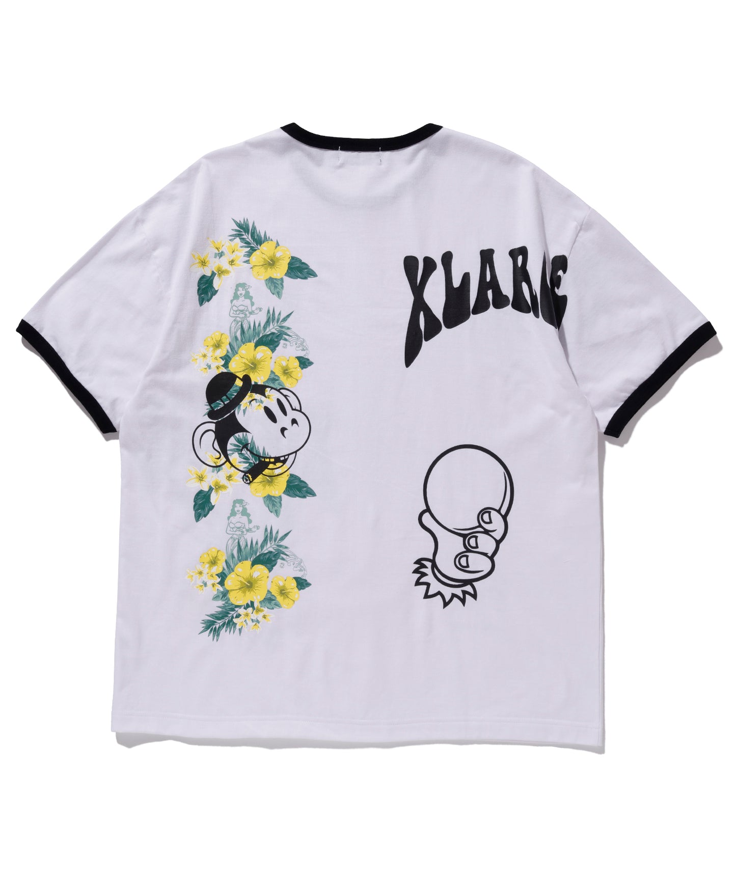 S/S FLORAL PRINT RINGER TEE T-SHIRT XLARGE  